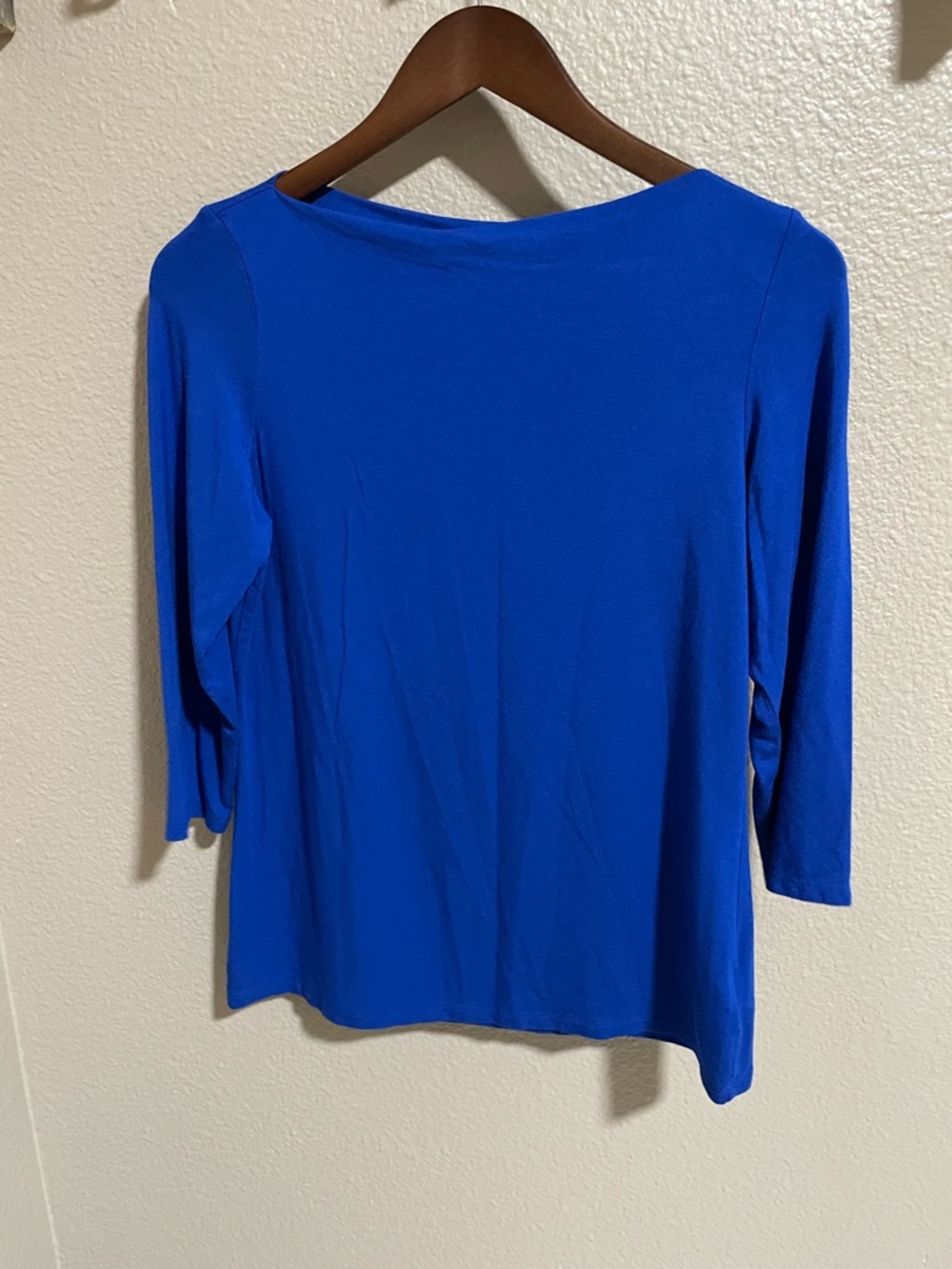 Adrienne Vittadini Royal Blue Boatneck Long Sleeve Top